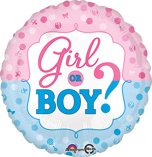 18" Gender Reveal Balloon Packaged