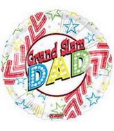9" Airfill Only Grand Slam Dad Baseball Balloon