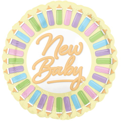 18" New baby Pastel Bottles Balloon