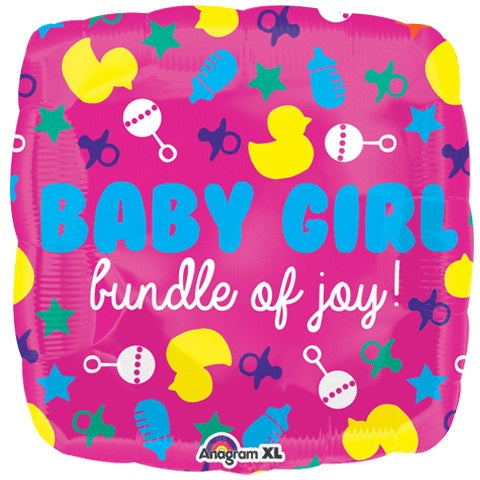 21" Junior Shape Baby Girl Icons Balloon Packaged