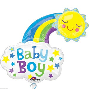 30" Jumbo Baby Boy Bright Happy Sun Balloon