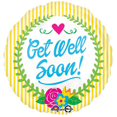 18" Get Well Soon Laurel Balloon