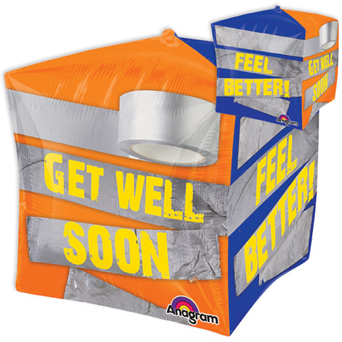 15" Jumbo Duct Tape Get Well Soon Balloon Packaged