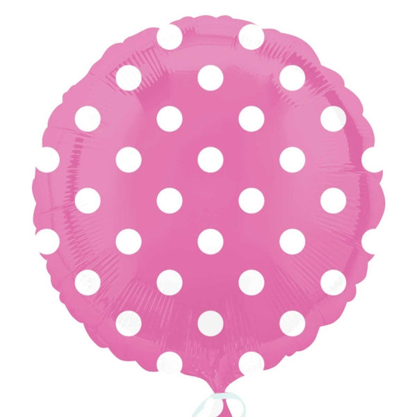 18" Bright Pink Dots Balloon