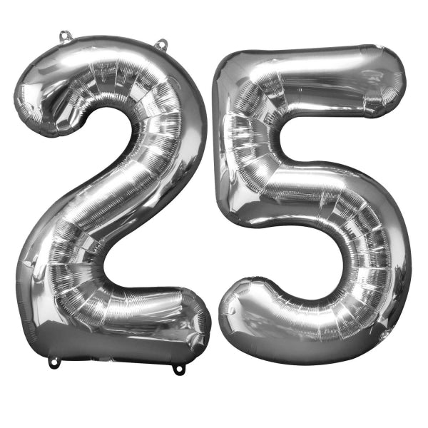 Anagram Brand Number Bunch: 2-5 Silver Balloon Packaged