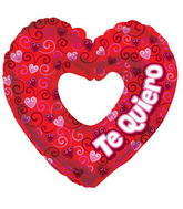 9" Airfill Only Heart With Hole Spirals Te Quiero Balloon (Spanish)