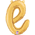 14" Air Filled Only Script Letter "E" Gold Foil Balloon