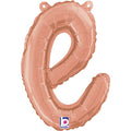 14" Air Filled Only Script Letter "E" Rose Gold Foil Balloon