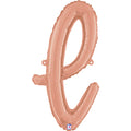 24" Air Filled Only Script Letter "L" Rose Gold Foil Balloon