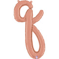 24" Air Filled Only Script Letter "Q" Rose Gold Foil Balloon