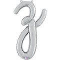 24" Air Filled Only Script Letter "Z" Silver Foil Balloon