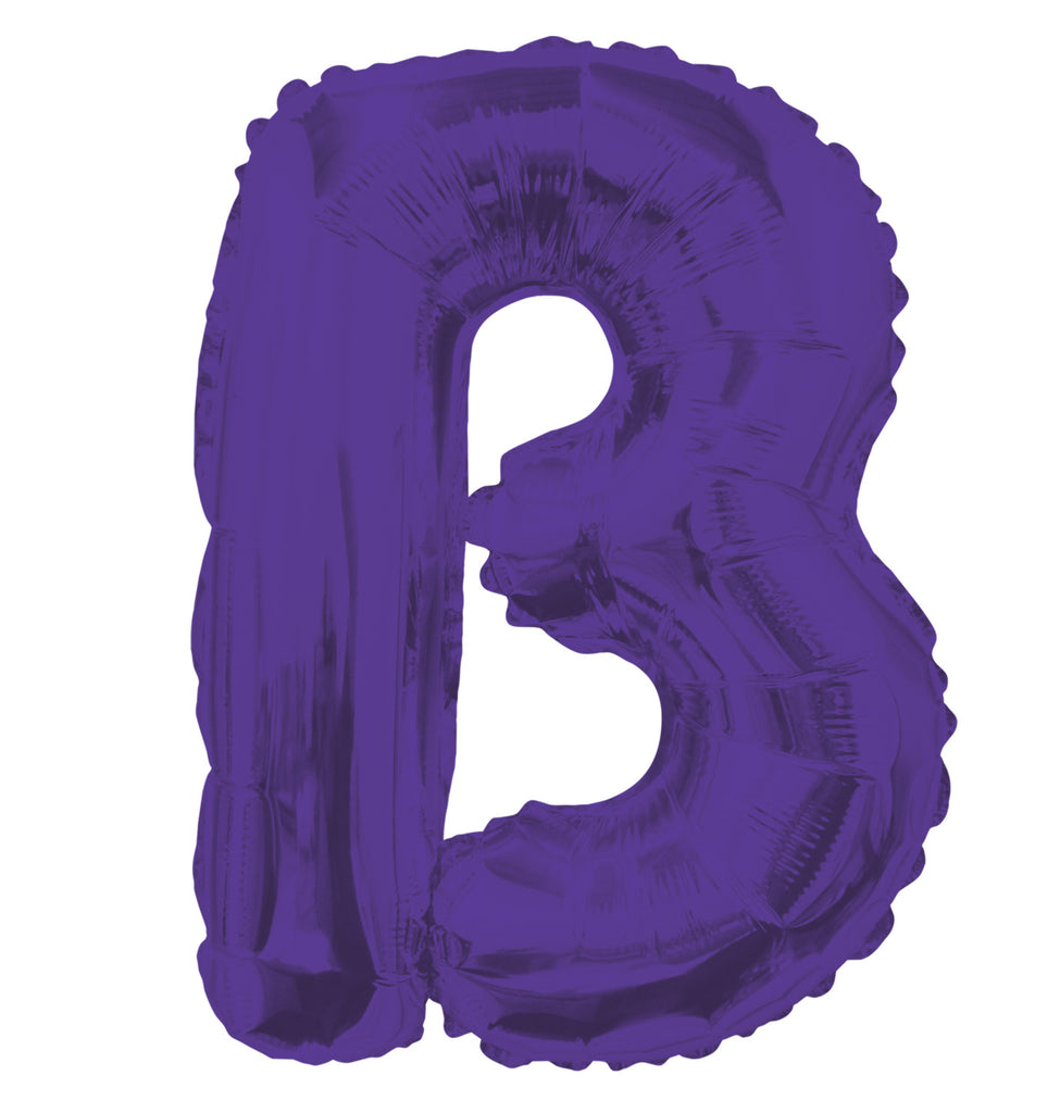 14" Airfill with Valve Only Letter B Purple Balloon