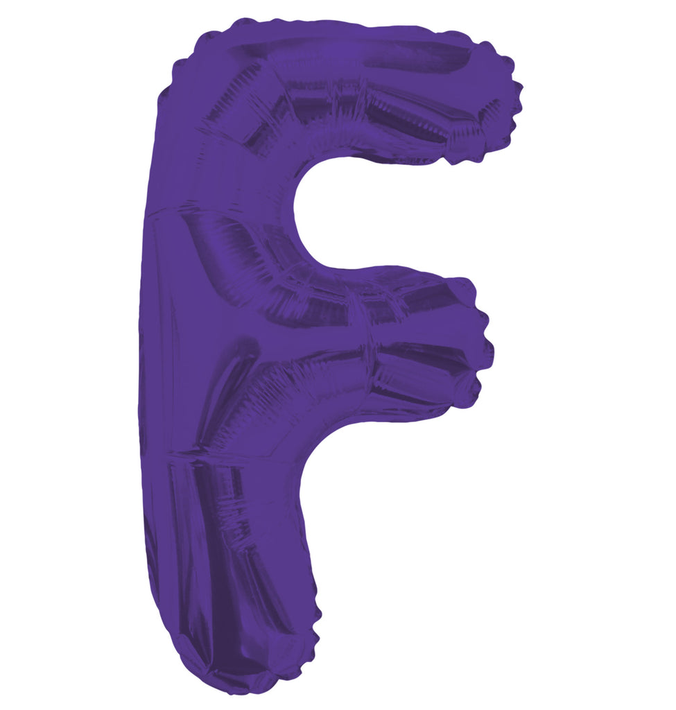 14" Airfill with Valve Only Letter F Purple Balloon