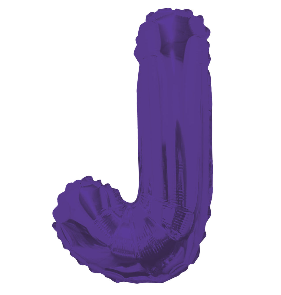 14" Airfill with Valve Only Letter J Purple Balloon