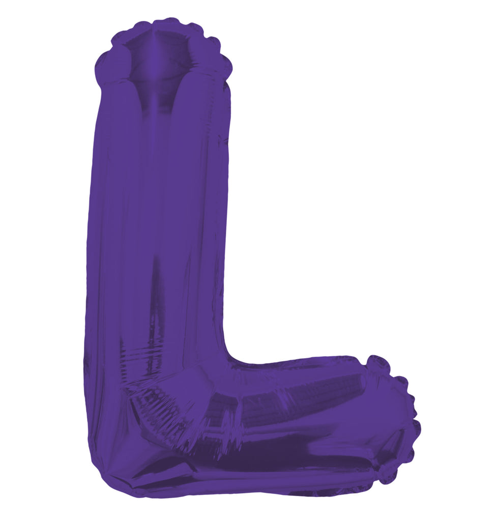 14" Airfill with Valve Only Letter L Purple Balloon