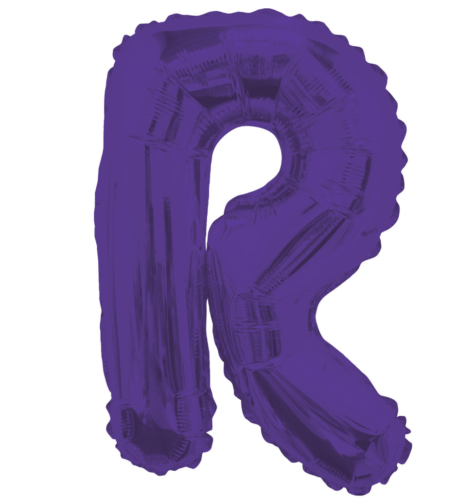 14" Airfill with Valve Only Letter R Purple Balloon