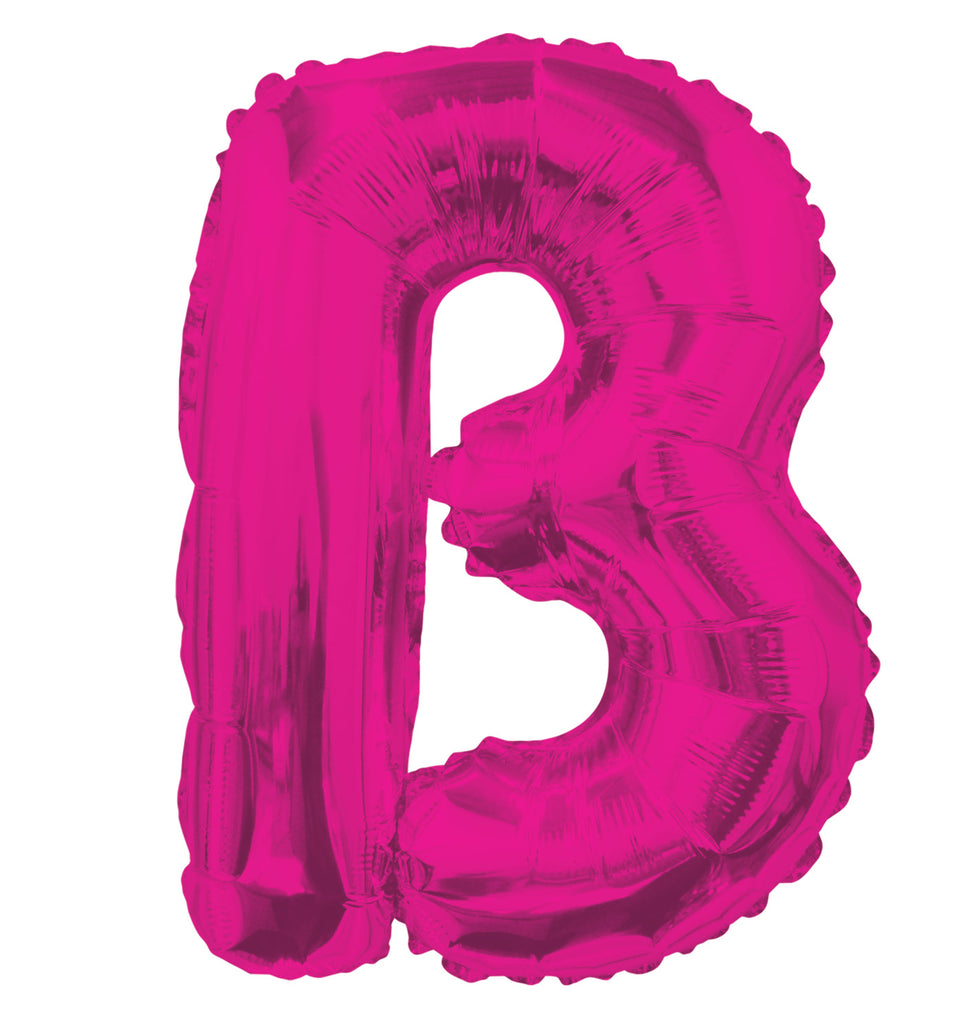14" Airfill with Valve Only Letter B Hot Pink Balloon