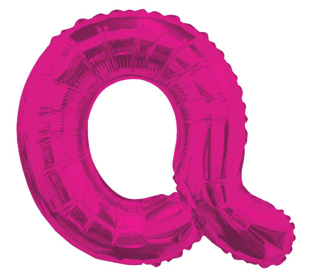 14" Airfill with Valve Only Letter Q Hot Pink Balloon