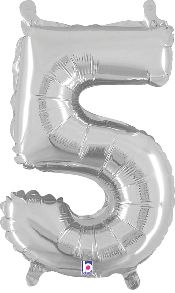 14" Airfill Only (Self Sealing) Megaloon Jr. Shape 5 Silver Balloon