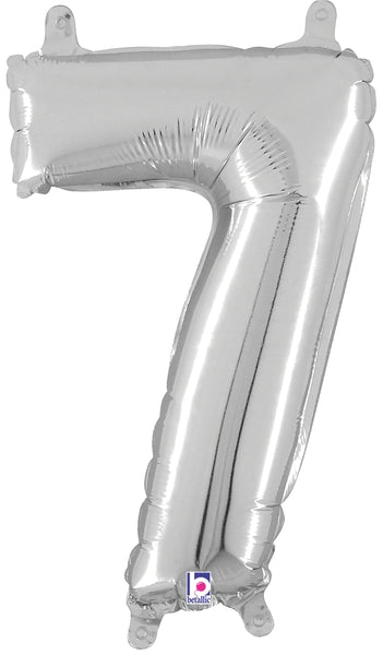 7" Airfill Only (requires heat sealing) Megaloon Jr. Number Balloon 7 Silver