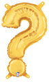 14" Airfill Only Megaloon Jr. Foil Balloon Question Mark ( ? ) Gold