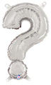 14" Airfill Only Megaloon Jr. Foil Balloon Question Mark ( ? ) Silver