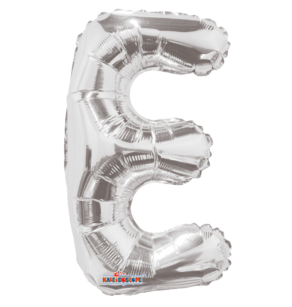 14" Airfill with Valve Only Letter E Silver Balloon