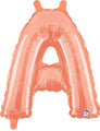 14" Airfill Only (Self Sealing) Megaloon Jr. Letter A Rose Gold Balloon