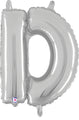 14" Airfill Only (Self Sealing) Megaloon Jr. Shape D Silver Balloon