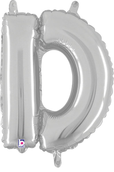 14" Airfill Only (Self Sealing) Megaloon Jr. Shape D Silver Balloon