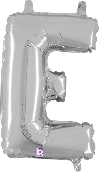 7" Airfill Only (requires heat sealing) Megaloon Jr. Letter Balloons E Silver