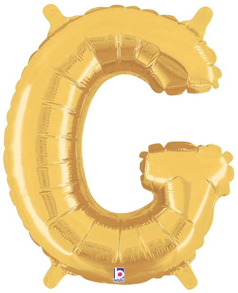 7" Airfill Only (requires heat sealing) Megaloon Jr. Letter Balloons G Gold