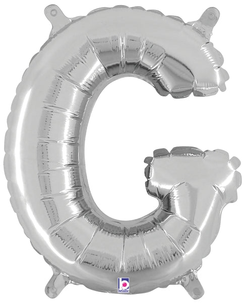 14" Airfill Only (Self Sealing) Megaloon Jr. Shape G Silver Balloon