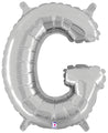 7" Airfill Only (requires heat sealing) Megaloon Jr. Letter Balloons G Silver