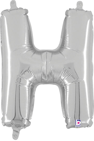 7" Airfill Only (requires heat sealing) Megaloon Jr. Letter Balloons H Silver