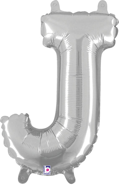 7" Airfill Only (requires heat sealing) Megaloon Jr. Letter Balloons J Silver
