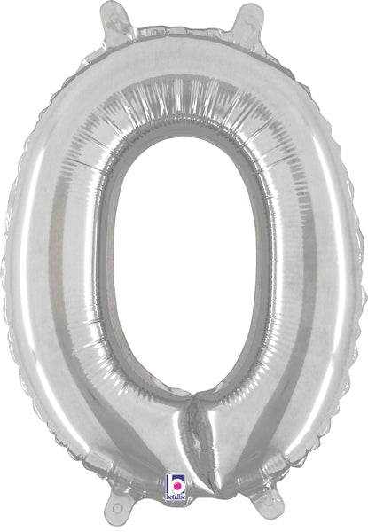 14" Airfill Only (Self Sealing) Megaloon Jr. Shape O Silver Balloon