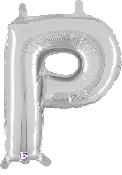 7" Airfill Only (requires heat sealing) Megaloon Jr. Letter Balloons P Silver