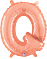 14" Airfill Only (Self Sealing) Megaloon Jr. Letter Q Rose Gold Balloon