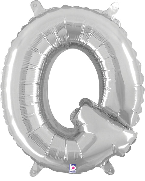 7" Airfill Only (requires heat sealing) Megaloon Jr. Letter Balloons Q Silver