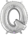 14" Airfill Only (Self Sealing) Megaloon Jr. Shape Q Silver Balloon