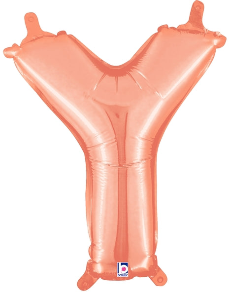 14" Airfill Only (Self Sealing) Megaloon Jr. Letter Y Rose Gold Balloon