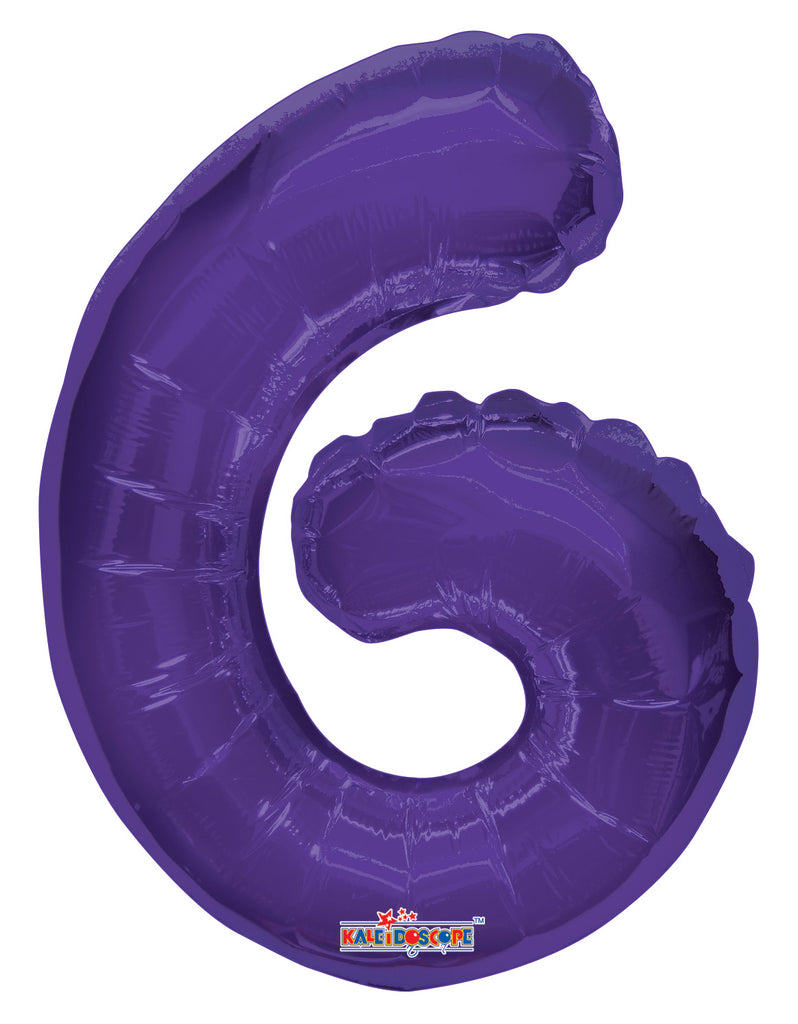 14" Airfill with Valve Only Number 6 Purple Balloon