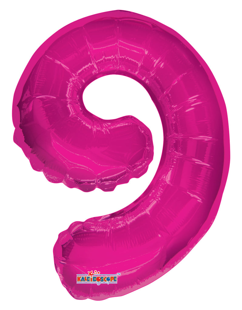 14" Airfill with Valve Only Number 9 Magenta Balloon