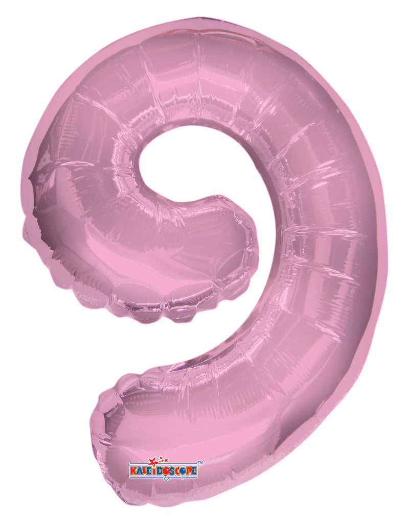14" Airfill with Valve Only Number 9 Light Pink Balloon