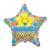 22" Mc Estrella Bebe Azul Holographic Balloon (Spanish)