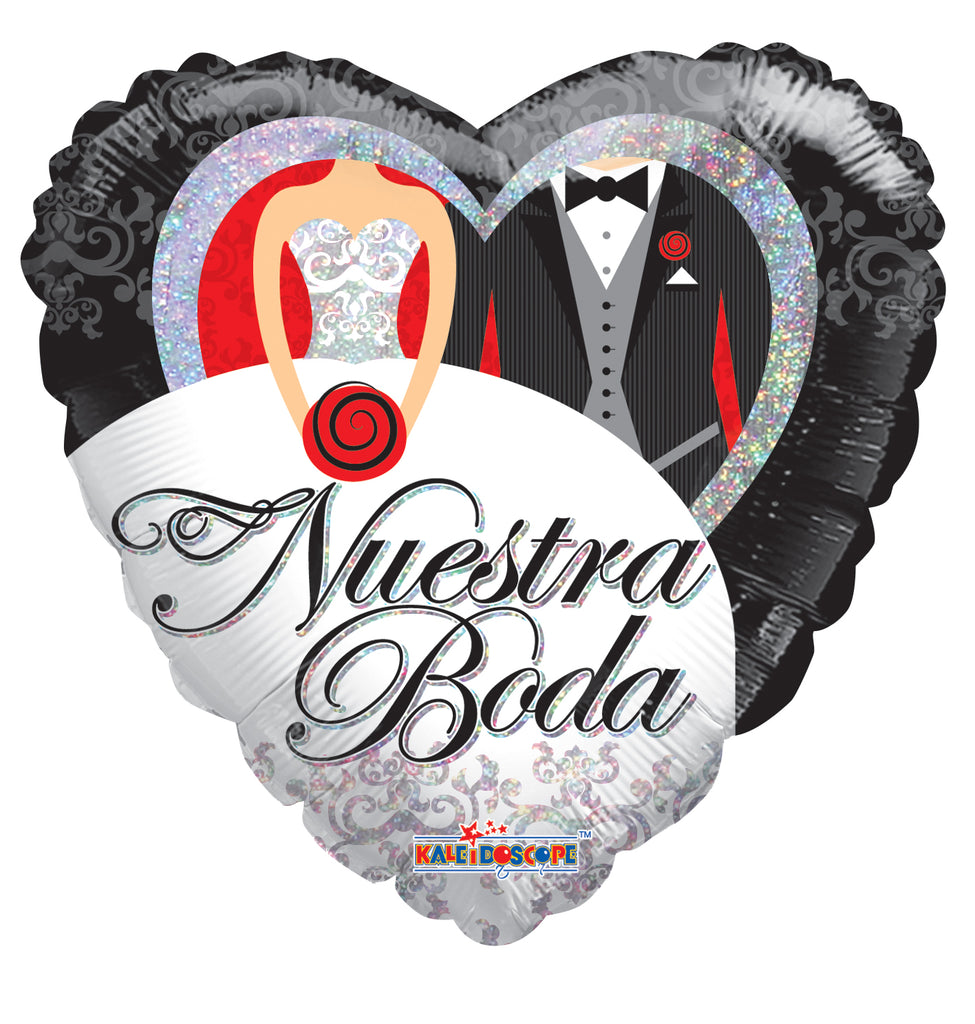 18" Nuestra Boda Corazon Holografico Balloon (Spanish)