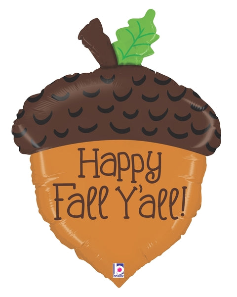 29"Foil Shape Balloon Happy Fall Y'all Acorn