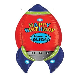 36" Multi-Sided Blasting Birthday Rocket Balloon