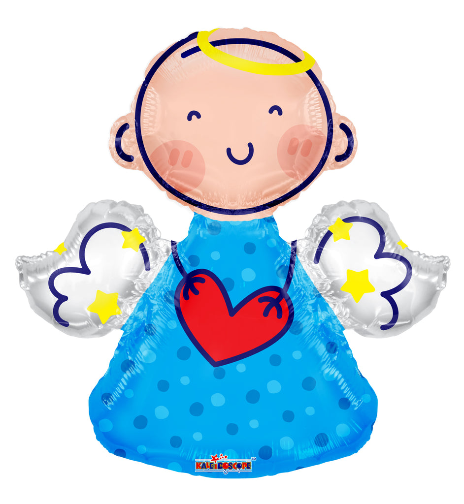 14" Airfill Only Angel Blue Shape Balloon